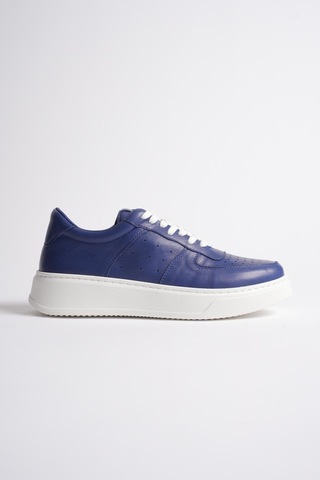 Analin Shoes Kadın Hakiki Deri Sneaker Bağcıklı Spor Ayakkabı Lacivert