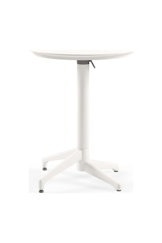Tr Moon Katlanır Masa Ø60 Cm - Bahçe, Balkon, Kafe, Restoran İçin, İç Ve Dış Mekan Süt Beyaz Diğer