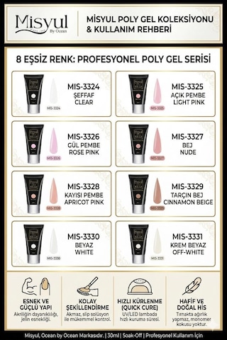Misyul Hızlı Tırnak Uzatma Protez Tırnak Poly Jel 25