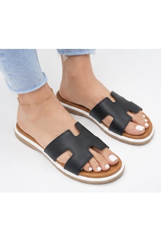 N Napa Shoe Np.1202.siyah Deri Terlik
