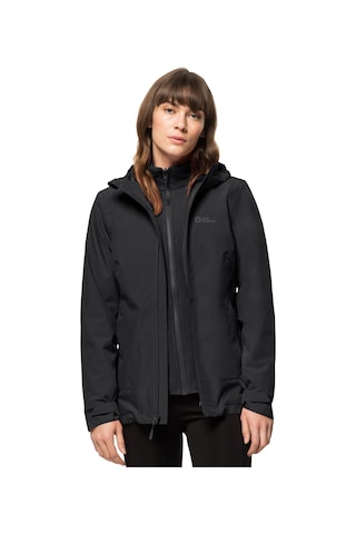 Jack Wolfskin Moonrise 3IN1 Kadın Su Geçirmez Outdoor Mont Siyah