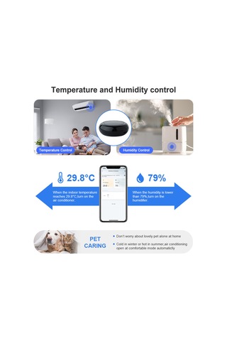 Maiyame Tuya Wifi Kızılötesi Uzaktan Kumanda Sıcaklık Ve Nem Sensörü İle Mobil Telefon App Uzaktan Uzaktan Kumanda