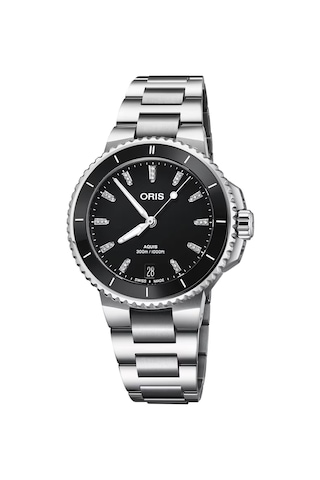 Oris Aquis Date Diamonds 36.5 Mm Otomatik Saat 01 733 7792 4194-0 Siyah