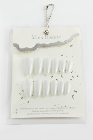 Mina - 459 - Beauty Kedi Gözü - Csmo-tex - Takma Tırnak-beyaz