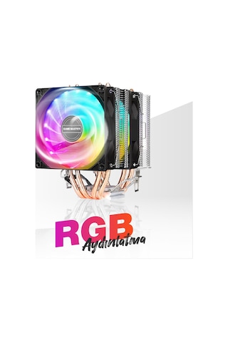 Game Master Gm-420 2 Fanlı 4 Bakır Borulu Rgb Kule Tipi Cpu Fan