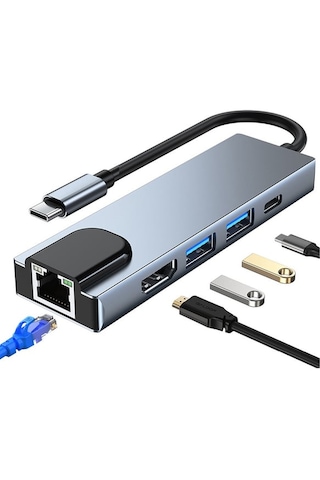 Forzacase FC799 Type-C 5 Port Ethernet USB Hdmı Çevirici Hub