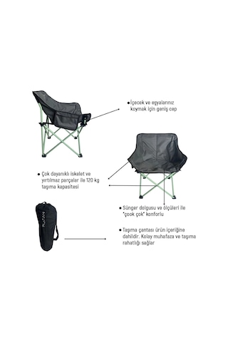 Platan Chair Ones-mh Yer Kaplamaz Hafif Katlanır Kamp Piknik Sandalyesi Diğer