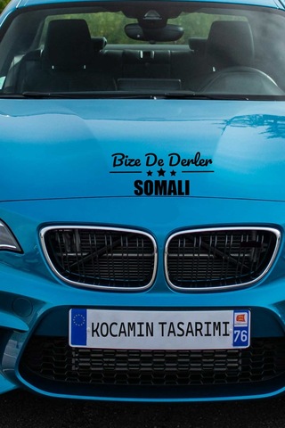 Manisa Soma Şık Araç Tasarımı Manisa Bize De Derler Somalı 40x15 Cm Oto Çıkartma 40 CM - Siyah
