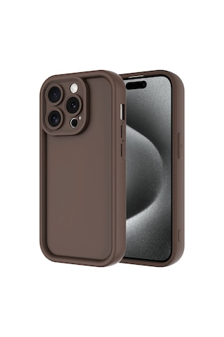 Zore Apple Uyumlu iPhone 15 Pro Max Kılıf Kamera Korumalı Ananas Kapak - Kahverengi Kahverengi