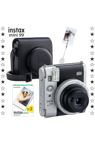 Instax Mini 99 Fotoğraf Makinesi + Deri Çanta + Kıskaç + 20 Adet Film