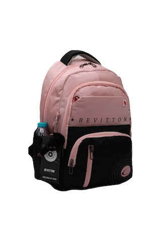 Bevitton Özel Su İtici Kumaş Unisex Pudra-siyah Okul Çantası 34400