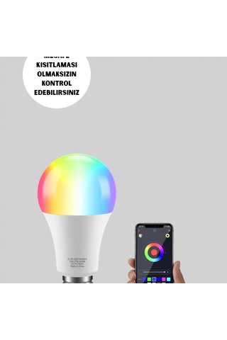 Akıllı Rgbw Led Ampul 9w, Wi-fi Kontrollü, 16 Milyon Renk Diğer