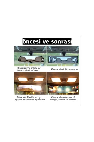 Ilave Oto Iç Dikiz Aynası Düz Makaslı Geçmeli 270mm