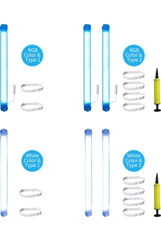 Hfambition Rgb Led Halka Işığı, Çift Katlı, 8-14 Saat Süre, 280 Lumen, Usb Şarjlı, Kamp/tente Uygun, Taşınabilir, Hava İle Doldurulabilir Çok Renkli