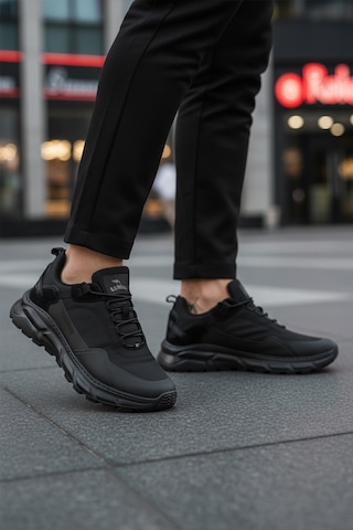 Siyah Bağcıklı Erkek Yürüyüş Ve Spor Ayakkabı Rainy M Siyah