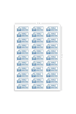Kendinden Yapışkanlı 330 Adet Mavi Yerli Üretim Etiketi
