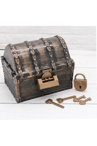 Pazly Sandığı Oyuncak Korsan Homyl Hazine Çocuklar Bronz Antik Cx