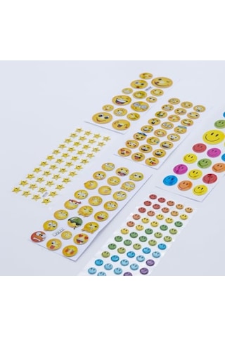 6 Adet Karışık Kabartmalı Yapışkan Sticker, Şekilli Gülen Yüzler 1