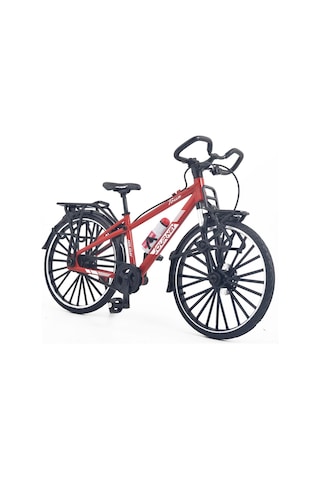 Craftivio Kaliteli Kırmızı Metal 1:10 Ölçek Koleksiyonluk Die Cast Model Bisiklet Çok Renkli