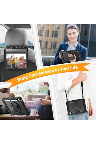 Ipad 11. Nesil A16 2025 Uyumlu Kılıf Stand Askılı Zırh Tank Defender Kapak A3354