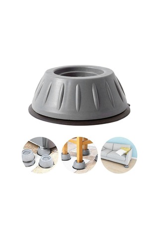 Geeksen 4 Adet Gümüş Gri Lastik Minderler: Yükseklik Artırıcı, Yağmur Ve Kayma Önleyici, Vibration Azaltıcı - Çamaşır Makinesi, Mobilya İçin