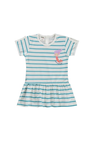 Civil Baby Mobil Çiçekli Çizgi Emp 6-18 Ay Jile Ve Elbise - Ekru