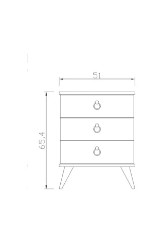 Consept Komidin / Şifonyer 3 Çekmece Gümüş / Yatak Odası / Genç
