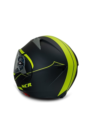 NCR Çene Açılır Kask Mat Siyah - Sarı