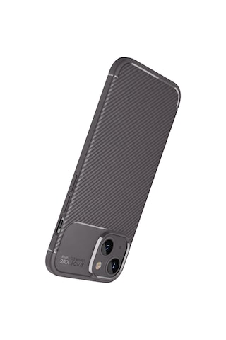 Newface - 152 - Apple iPhone Uyumlu 15 Kılıf Auto Focus Karbon Kapak - Glblseme - - Gri