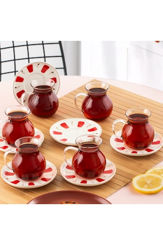 Perotti 17899 Filiz 12 Parça 6 Kişilik Çay Seti Çay Takımı 210 Ml Renkli