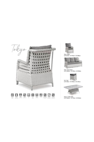 Diesse Home Tokyo Rattan Ekru Bahçe Mobilyası Kahverengi