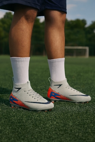Çoraplı Krampon Futbol Ayakkabı Gri