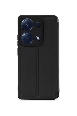 Newface - 419 - Xiaomi Redmi Note 13 Pro 4g Kılıf Flip Cover - Csmo-tex - - Siyah