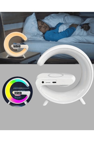 Kablosuz Şarjlı Başucu Gece Lambası, Bluetooth Ses Sistemi İçin Tasarlanmış Çok Renkli