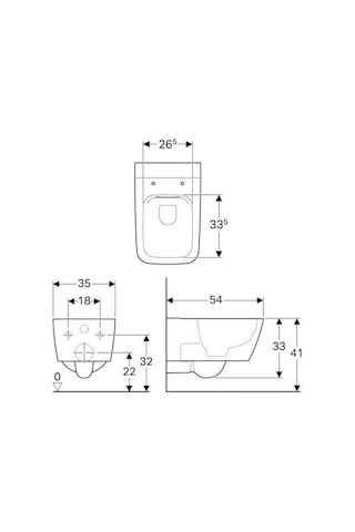 Geberit ICON SQUARE RİMFREE ASMA KLOZET T54 501.651.01.1