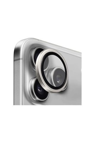 Buff Apple Uyumlu iPhone 17 Pro Max Metal Kamera Lens Koruyucu Silver Gümüş