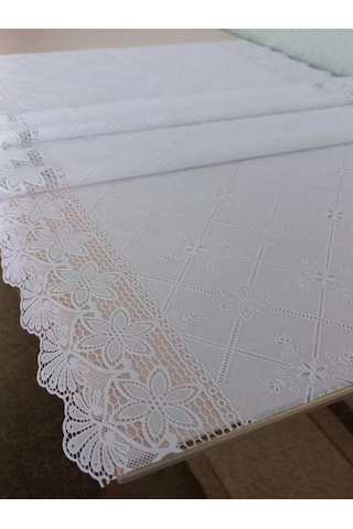 Stylishlook Dantel Ajurlu Pvc Peçete 50x150 Cm 213786549 Beyaz