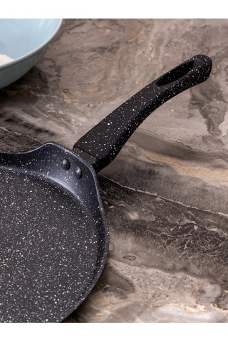 Agness Black Marble 24 Cm Yapışmaz Krep Tavası 327411202 Siyah