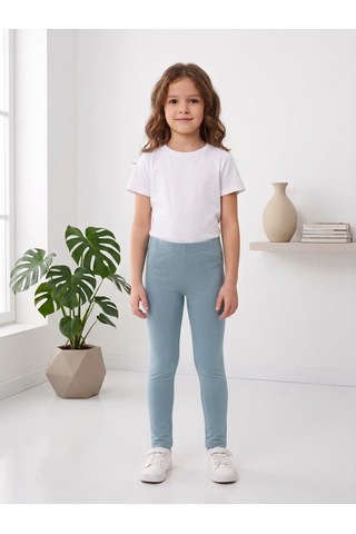 Merdia Kids Kız Çocuk 7'li Tayt Çok Renkli Pamuklu Mevsimlik Likralı Siyah