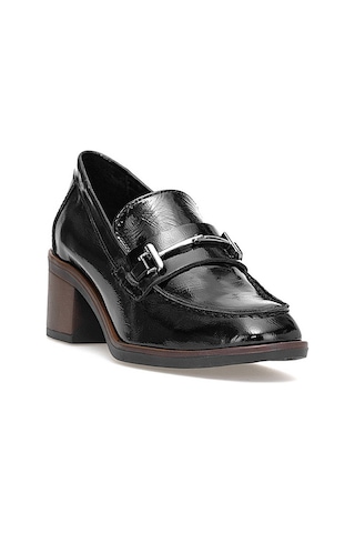 Mammamia D25ka-150 Kadın Hakiki Rugan Deri Klasik Topuklu Ayakkabı Siyah Siyah