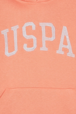 U.S. Polo Assn. Kız Çocuk Somon Kapüşonlu Basic Sweatshirt 50296388-VR047