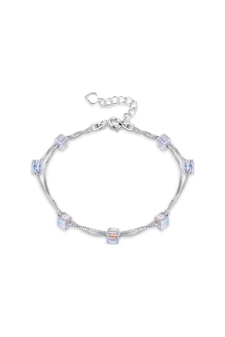 Monemel Kristal Taşlı Bileklik Gümüş Altın Kaplama Gümüş - Rodyum