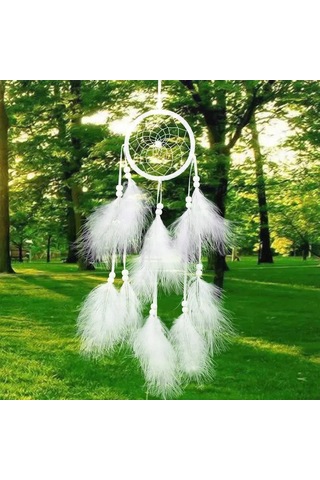 Ruicoo "rüya Kapanı - Dekoratif Ve Şık Duvar Süsü, Kötü Rüyaları Uzaklaştırır 55 Cm " Beyaz