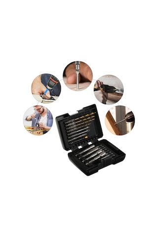 Pazly 20 Adet Ahşap Ve Metal Matkap Ucu Ve Tornavida Seti, Darbeli Sürücü Uçlar, Kullanışlı Ahşap Kutu İle