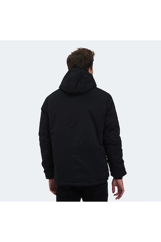 Slazenger HALDOR IN Erkek Kapüşonlu Şişme Siyah Mont & Kaban