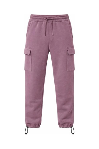 Freedom Store Erkek Baggy 3 İplik Kargo Cepli Eşofman Altı Ayarlanabilir Paça Pantolon - Gül Kurusu Gülkurusu