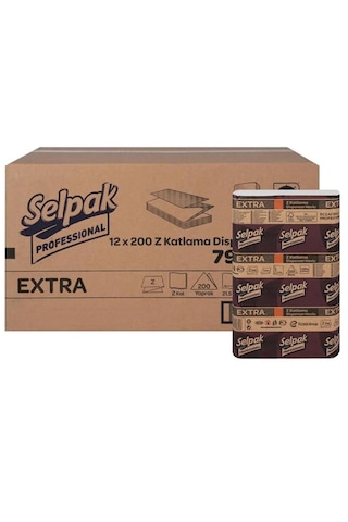 Selpak Pro Extra Z Katlı D Havlu 12 x 200'lü