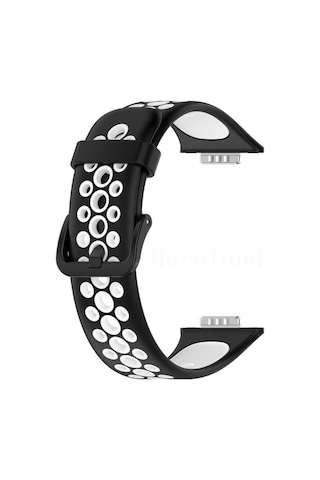 Newface Huawei Watch Fit 2 Spor Delikli Kordon Semeglbl - 45 - Siyah-beyaz