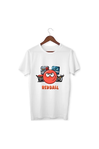 Alpşan Ticaret Red Ball Tişört Çocuk Tişört Red Ball Beyaz T-shirt Yetişkin Çocuk Beyaz