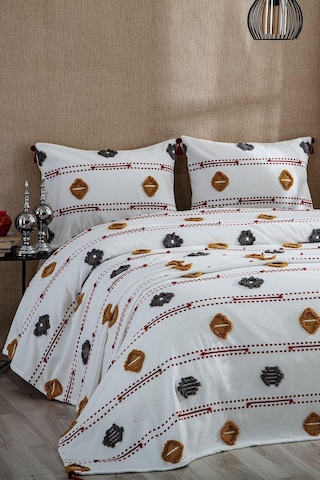 Evlen Home Katre Pamuklu Çift Kişilik Pike Takımı Yatak Örtüsü Battal Çeyiz Seti 3 Parça Çok Renkli